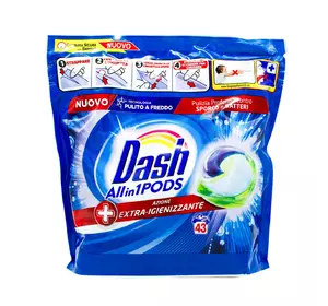 Dash Power Pods гель-капсули для прання Extra-Igienizzante дезінфікуючі (43 прання)