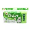 Туалетний папір Velvet Camomile&Aloe тришаровий 150 відривів 8 рулонів Туалетний папір Velvet Camomile&Aloe тришаровий 150 відривів 8 рулонів