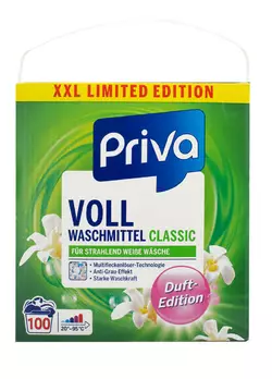 Порошок для прання Priva Classic для білих речей 6,5 кг (100 прань)