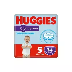 Huggies Підгузки-трусики дитячі Pants №5 (12-17кг) 34 шт BOY