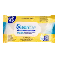 Вологі серветки для дезінфікуючі Cleanitize Citrus Fruit Scent 72 шт