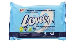Вологий туалетний папір-салфетки Lovely Sensitive 60 шт. Вологий туалетний папір-салфетки Lovely Sensitive 60 шт.