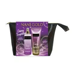 Nani Gold набір подарунковий Crazy Tempation (спрей д/тіла 250мл, молочко д/тіла 200мл,косметичка)