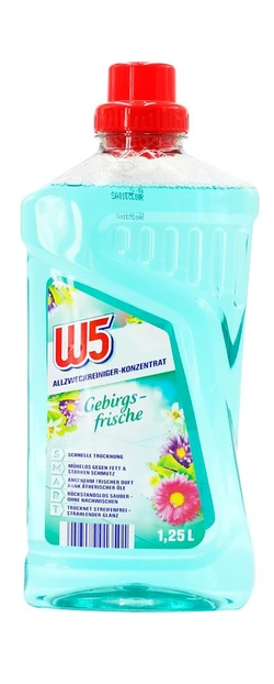 Універсальний мийний засіб для дому W5 Gebirgs Frische концентрований 1,25 л Універсальний мийний засіб для дому W5 Gebirgs Frische концентрований 1,25 л