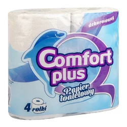 Туалетний папір Comfort Plus двошаровий 4 рулони