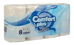 Туалетний папір Comfort Plus двошаровий 8 рулонів Туалетний папір Comfort Plus двошаровий 8 рулонів