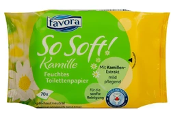Вологий туалетний папір-салфетки Favora Kamille 70 шт. Вологий туалетний папір-салфетки Favora Kamille 70 шт.