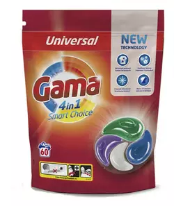 Гель-капсули для прання GAMA 4в1 Універсальні 60 шт