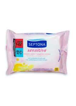 Вологі серветки для інтимної гігєни Septona Sensitive 15 шт