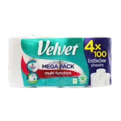 Паперові рушники Velvet Mega Pack двошарові 4 рулони