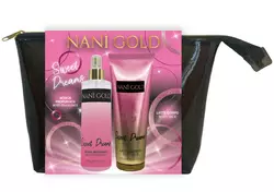 Nani Gold набір подарунковий Sweet Dreams (спрей д/тіла 250мл, молочко д/тіла 200мл,косметичка)