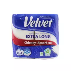 Паперові рушники Velvet Extra Long двошарові 2 рулони Паперові рушники Velvet Extra Long двошарові 2 рулони