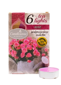 Свічка-таблетка Candlesense Decor ароматизована Rose 6 шт (4,5 год)