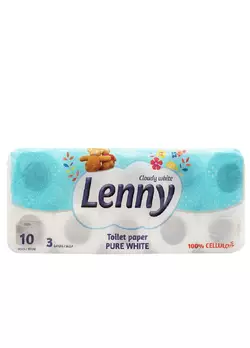 Туалетний папір Lenny тришаровий 10 рулонів
