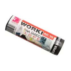 Пакети для сміття Bratek на зав'язках STRONG 60 л 10 шт Пакети для сміття Bratek на зав'язках STRONG 60 л 10 шт