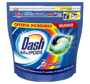 Гель-капсули для прання 3в1 Dash Color (40 прань)