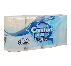 Туалетний папір Comfort Plus двошаровий 8 рулонів