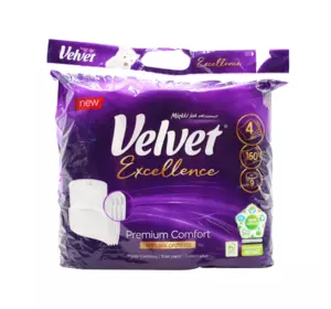 Туалетний папір Velvet Excellence Silk Proteins чотиришаровий 160 відривів 9 рулонів