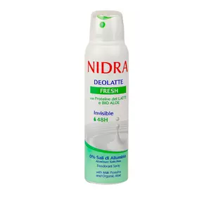 Дезодорант Nidra Deolatte Fresh 48H з молочними протеїнами й алое невидимий 150 мл Дезодорант Nidra Deolatte Fresh 48H з молочними протеїнами й алое невидимий 150 мл