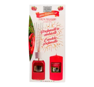 Набір подарунковий Sweet Home ароматизатор для дому POMEGRANАTE FLOWERS 100 мл + свічка 135 г Набір подарунковий Sweet Home ароматизатор для дому POMEGRANАTE FLOWERS 100 мл + свічка 135 г