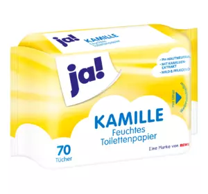 Вологий туалетний папір-серветки Ja! Kamile 70 шт. Вологий туалетний папір-серветки Ja! Kamile 70 шт.