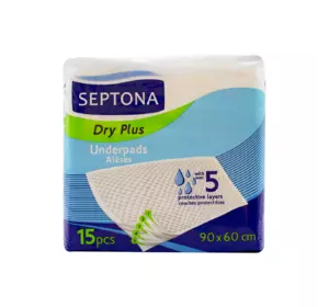 Пелюшки вологопоглинаючі Septona одноразові Dry Plus 60*90 15 шт