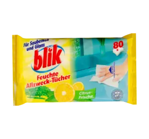 Серветки для прибирання вологі універсальні Blik Citrus-Frische (Цитрусова свіжість) 80 шт. Серветки для прибирання вологі універсальні Blik Citrus-Frische (Цитрусова свіжість) 80 шт.